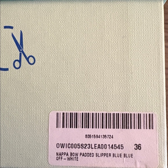 NIB [Off-White] Oversized Bow Blue Leather Slip-On Sandals Women’s EU 36 / US 6 - Picture 13 of 14